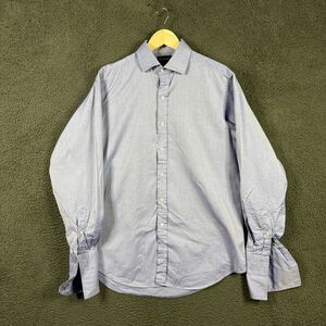 Ralph Lauren Purple Label Shirt Mens 16 Blue Dress Shirt French Cuff Formal